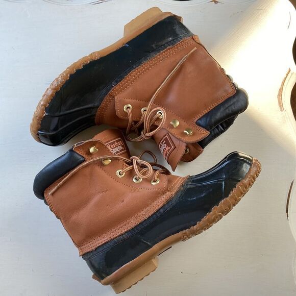 Weather Spirits Leather Five Eye Lace Up Steel Shank Winter Duck Boots Size 6 - Picture 2 of 16